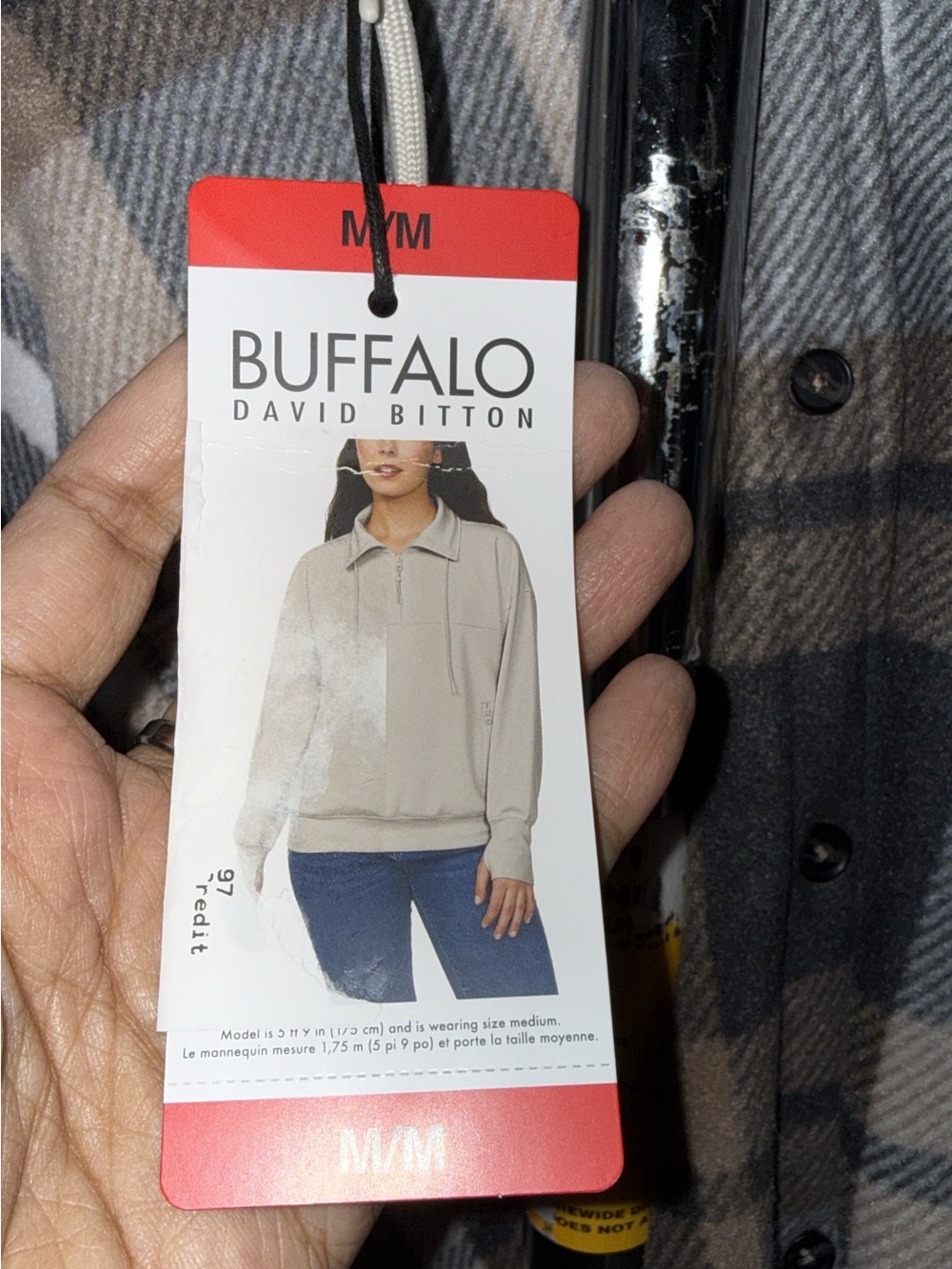Buffalo David Bitton Women’s Cream Half-Zip Cowl Pullover